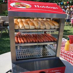 Brand New Stainless Steel Commercial Hotdog Warmer With Bun Warmer