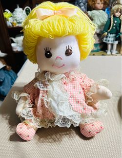 Vintage Soft Rag Doll with Yarn Hair