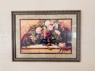 Framed Floral Still Life Painting – Large