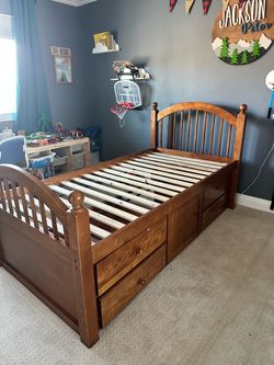 Twin bed with drawers