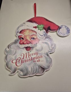 Santa "Merry Christmas To All " Kurt Alder Wood Wall Art Christmas 