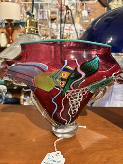 Beautiful Hand Blown Vase By Peter Ridabock 