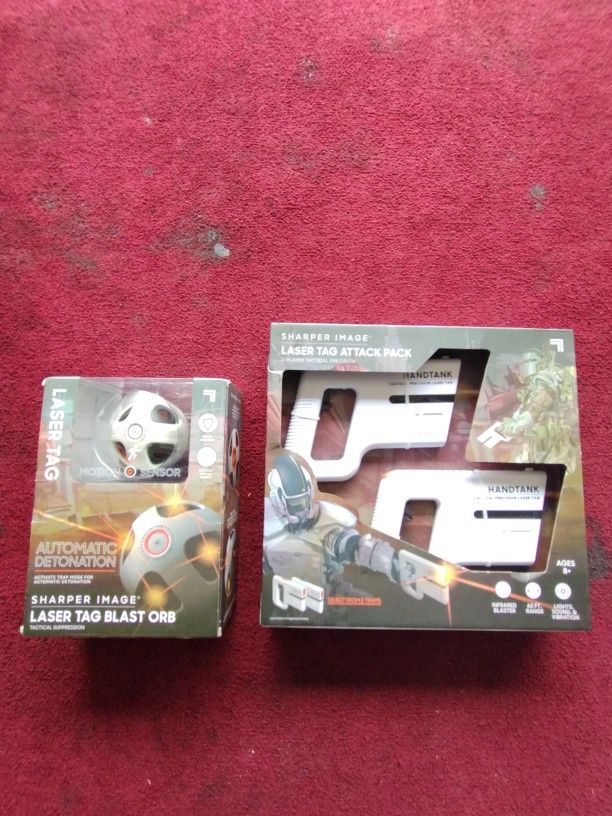LASER TAG ATTACK PACK by Sharper Image& LASER TAG BLAST ORB TACTICAL SUPPRESSION