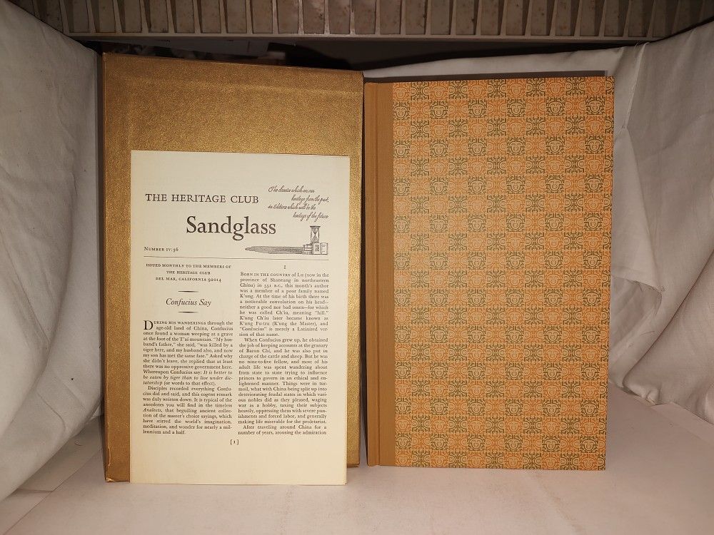 The Analects of Confucius by Lionel Giles 1970 The Heritage Press w/Slipcase & Sandglass New!