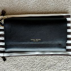 Henri Bendel Black Leather Studded Handle Wristlet
