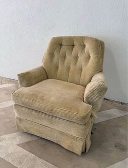 Marge Carson Tufted Cream Lounge Chair