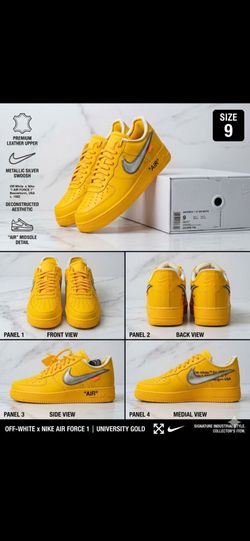 Off-White x Nike Air Force 1 University Gold Size 9