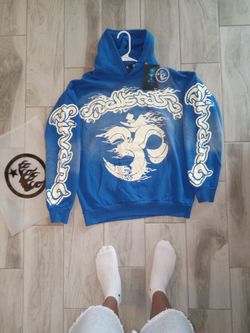 Blue Arabic hellstar hoodie