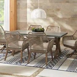 Hampton Bay Haymont 7 Piece Steel Wicker Outdoor Dining Patio