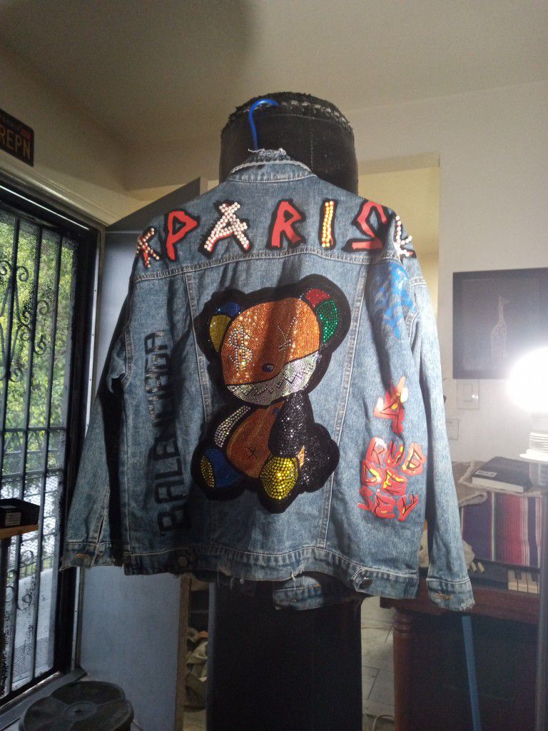 Sparkly Art Handmade Jean Jacket