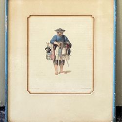 Costume of China engraving. Peddler. After Pu Qua. Circa 1800