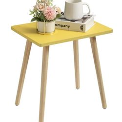 NEW - Small End Table Accent Living Room Bedroom Balcony Office, Modern Bedside Home Decor, Easy Assembly, (Yellow, 15.75D x 11.8W 16.54H in)