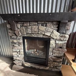 Electric Fireplace Heater with Stone Mantel – Working – Local Pickup