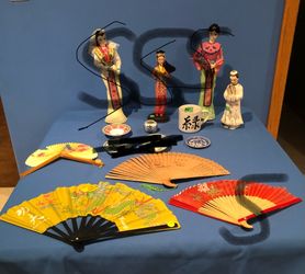 Oriental Decorations Fans, and Glassware