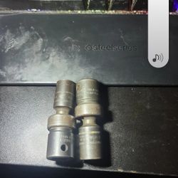 Snap On 2pc Socket Lot 1/2 Drive Shallow Impact Swivel 13mm 14mm