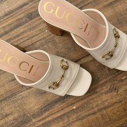 GUCCI Houdan Horsebit Wood Clog Mule Platform Sandals- Size 8