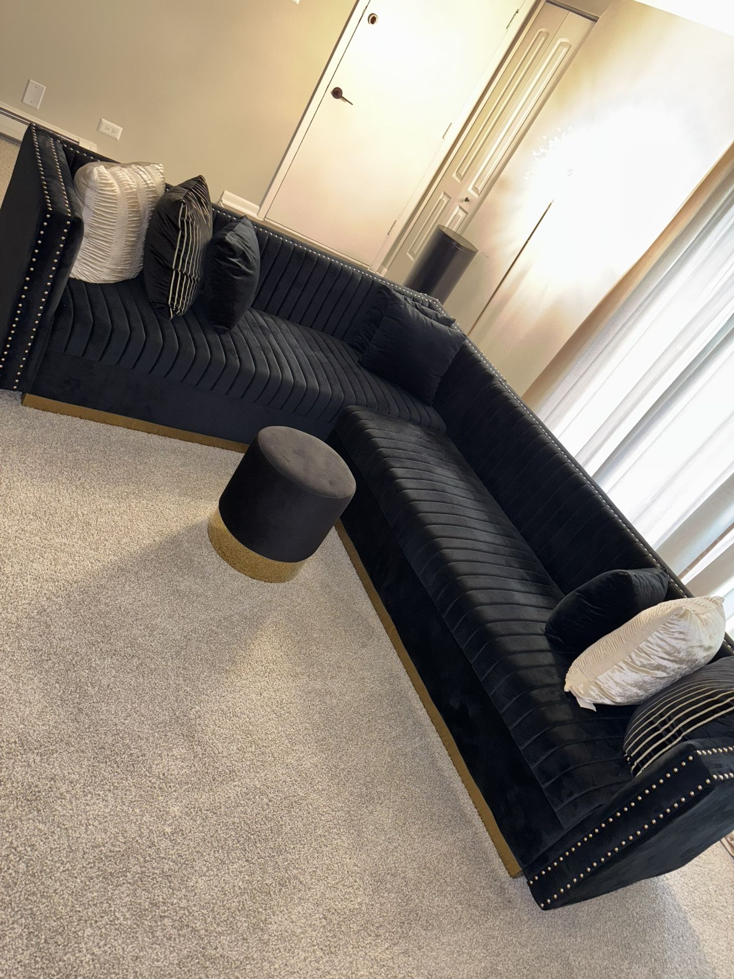 Black Velvet Couch