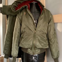 Playboy Bomber Hooded Fur Lined Jacket ,S