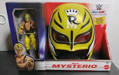 NEW Rey Mysterio Main Event Figure and Role Play Mask - Mattel WWE Wrestling Toy