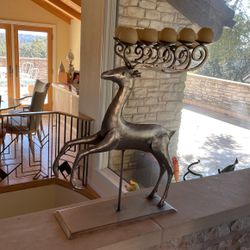 Silver Reindeer Candle Holder