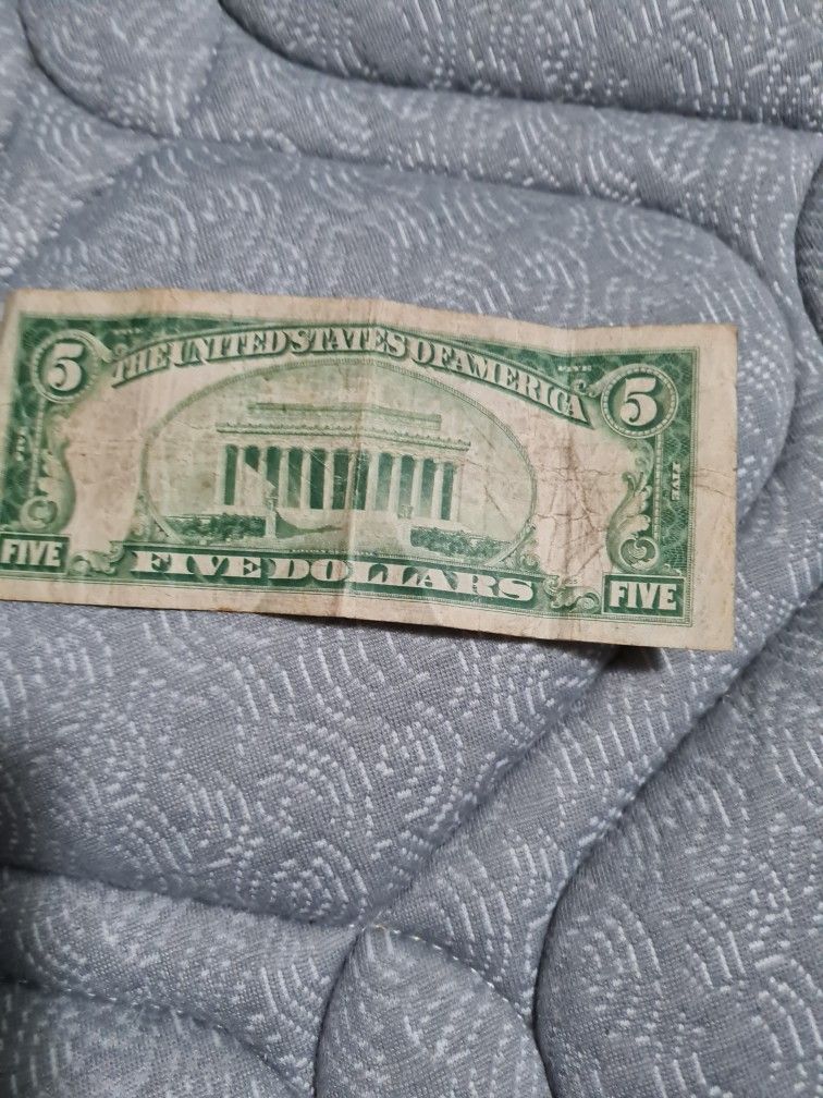 Billete De 5 Dls Series Of 1928