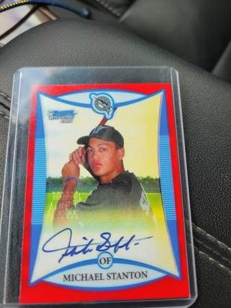 2008 BOWMAN CHROME GIUANCARLO MICHAEL STANTON AUTO ROOKIE RC florida marlins /YANKEES
