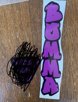 Purple Reflective Bomma Sticker(mafia Sticker sold, Only Bomma Sticker Available)