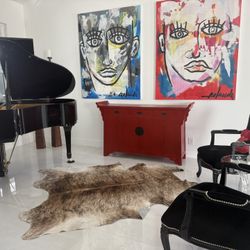 Antique Funky Red Asian Sideboard 62”