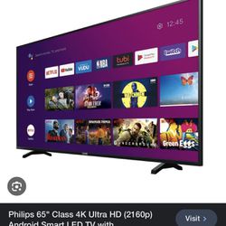 Phillips 65” 4k TV Google Assistant 