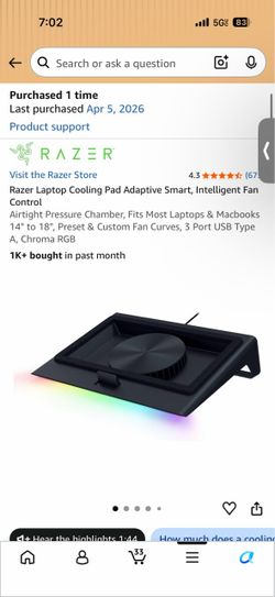 Razer Laptop Cooling Pad with Chroma RGB