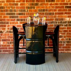 Custom Hand Made Oil Barrel Table Sets 