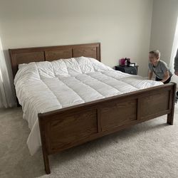 Custom Made Solid Red Oak King Size Bed Frame 