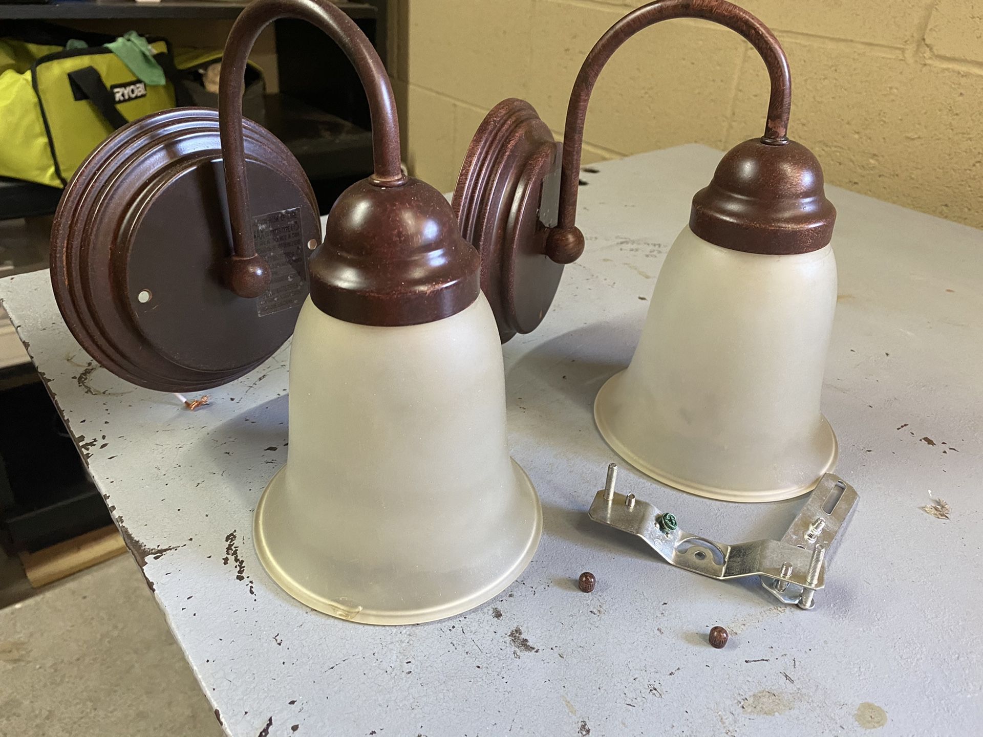 Brown pair wall lights. Giving it away for free