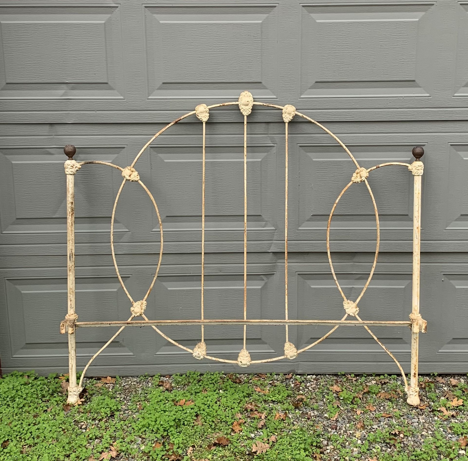 Antique Original Full Cast Iron Bed Frame Early 19th Century