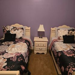 Twin Beds W/ Night Stand & Dresser