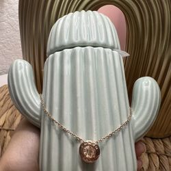 Coach Open Circle Stone Necklace