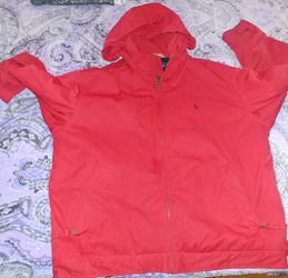 Mens size XL Polo red rain jacket