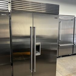 Sub Zero 48”Wide Built In Stainless Steel Side By Side Refrigerator 