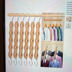 closet-Organizers-and-Storage Wooden HAngers SPace Saving