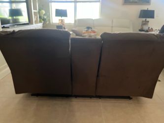 Brown Upholstered Recliner Loveseat