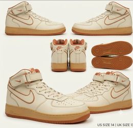 ​Nike Air Force 1 Mid '07 "Terra Orange" White AQ8650-100 - Men's Size 14