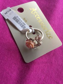 Pretty Rose 🌹 and butterfly 🦋 floral RING 💍 Size # 5