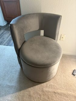 Grey Chair With Storage Space