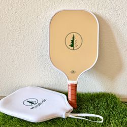 Hemlock Pickleball Paddle — Green / Tan | T700 Carbon Fiber | 16mm Polypropylene Honeycomb Core | USAPA Approved