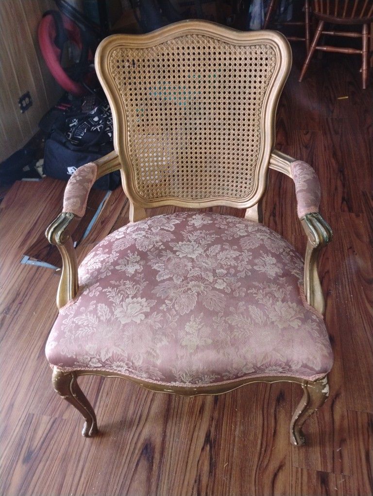Beautiful Vintage Louie Xv Cane Back Chair 