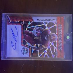 Jahan Dotson Autographed Rookie Card And Jersey Cut Off Jahan Dotson Rookie Card 