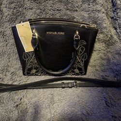 Black Michael Kors Leather Satchel Bag Medium