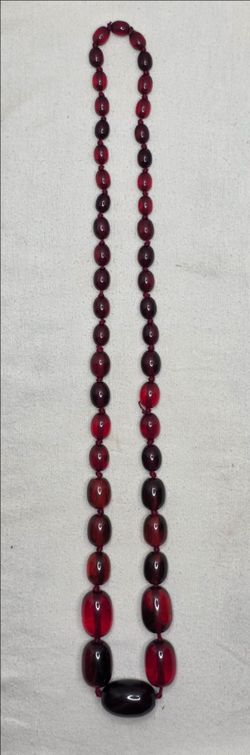 40" long vintage translucent plastic bead necklace