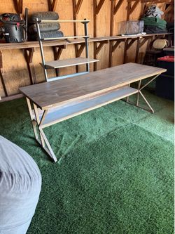 Tribesigns 79” lModern Wood Desk with Lower Shelf