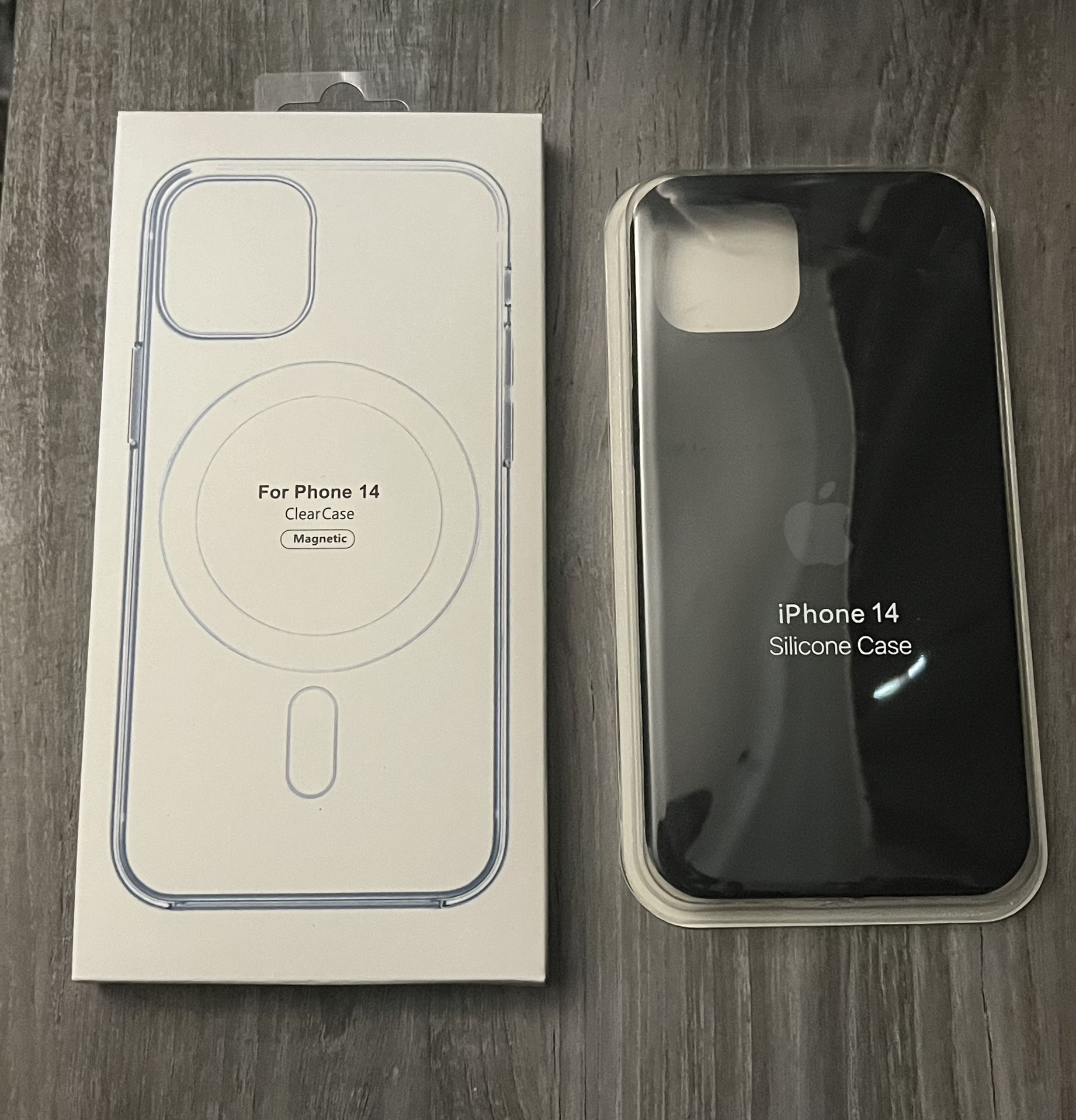 2 iPhone 14 Cases Black And A Clear Magnetic Case